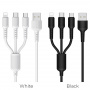 Кабель 3 в 1 Borofone BX16, lightning, micro USB, USB Type-C, черный 1 м