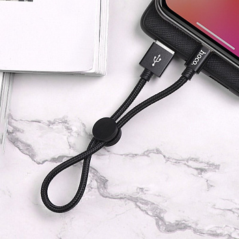 Кабель Hoco X35, lightning, 0.25 м, черный