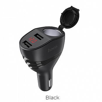 Автомобильное зарядное устройство HOCO Z34 Thunder Power, 3.1A, черный, Дисплей