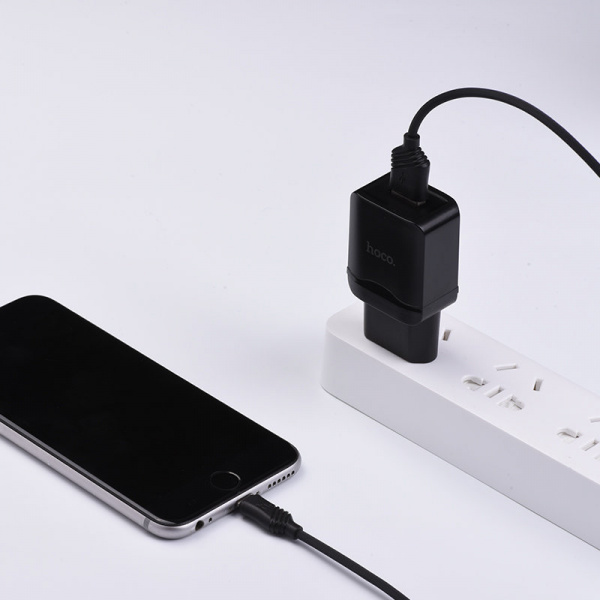 Комплект зарядки Micro USB Hoco C22A, 1 USB, 2.4А, черный