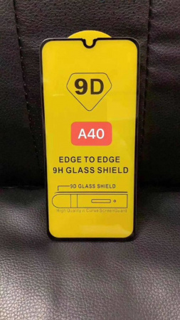 Защитное стекло Full Glue для Samsung A40, черный