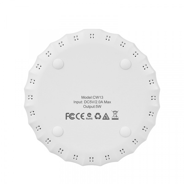 Беспроводное зарядное устройство HOCO CW13 Sensible, 2A, 5W, белый
