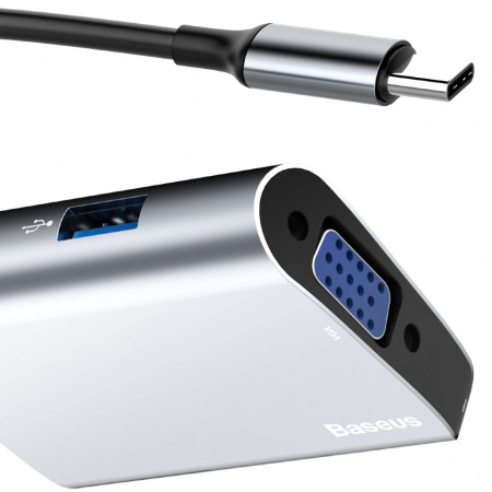 Хаб-переходник Baseus Enjoyment CATSX-E0G, USB Type-C - USB, VGA