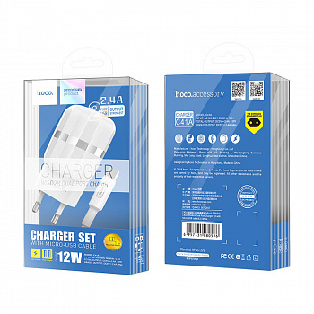 Комплект зарядки Micro USB Hoco C41A, 2 USB, 2.4А