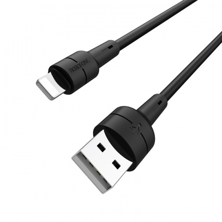 Кабель Borofone BX30 Silicone, lightning, 1 м, черный
