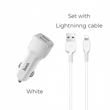Автомобильное зарядное устройство Hoco Z23, Lightning
