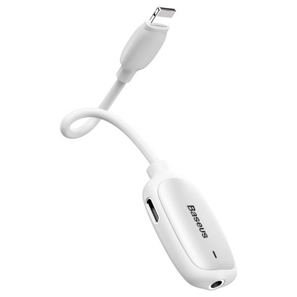 Переходник Baseus 3-в-1 L51 CALL51-S2, Apple Lightning - mini jack 3.5 mm, белый