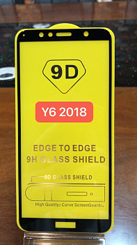 Защитное стекло Full Glue для Huawei Y6 2018, черный