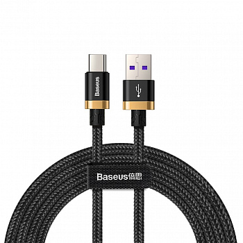 Кабель Baseus CATZH-BV1 QC 3.0, USB - USB Type-C, 2 м, quick charge 3.0, золотой