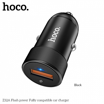 Автомобильное зарядное устройство HOCO Z32A Flash, 4A, черный