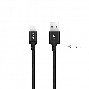 Кабель Hoco  X14, USB - USB Type-C, 1 м, черный