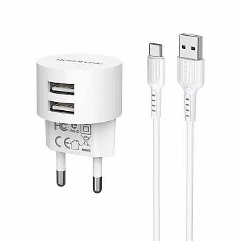 Комплект зарядки Type-C BA23A, 2 USB, 2.4А