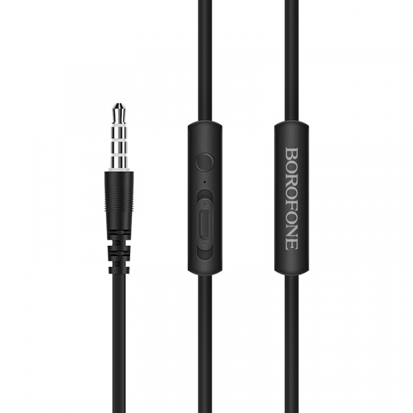 Проводные наушники BOROFONE BM37 Noble, Jack 3.5mm, 1.2 м, Черный, контроллер с микрофоном
