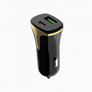 Автомобильное зарядное устройство HOCO Z31A Colossus, 3.4A, черный, 18W, двойной порт USB+Type-C