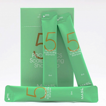 Глубокоочищающий шампунь с пробиотиками Masil 5 Probiotics Scalp Scaling Shampoo 8 мл