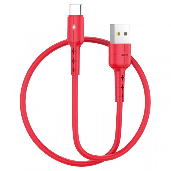 Кабель hoco X30, USB - USB Type-C, 1.2 м, красный