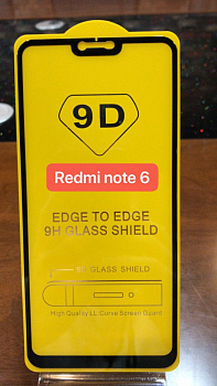 Защитное стекло Full Glue для Xiaomi Redmi Note 6, черный