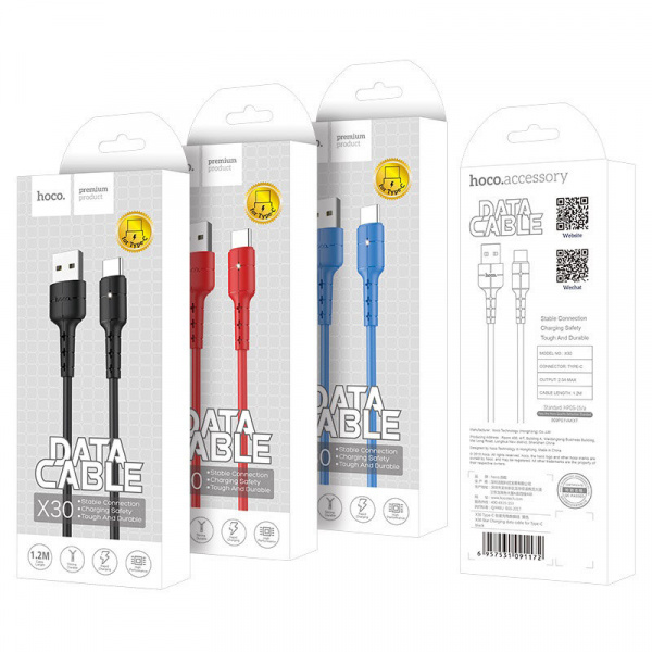 Кабель hoco X30, USB - USB Type-C, 1.2 м, черный