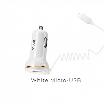 Автомобильное зарядное устройство Hoco Z14, Micro USB, белый