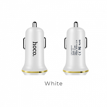 Автомобильное зарядное устройство Hoco Z1, белый