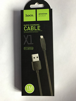 Кабель Hoco X1, lightning, 1 м, черный