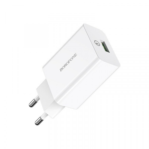 Сетевое зарядное устройство Borofone BA21A QC 3.0, 1 USB, 3А, Quick charge 3.0