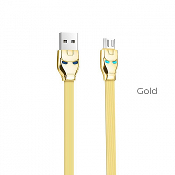 Кабель Hoco U14 Steel USB - micro USB, 1.2 м золотой