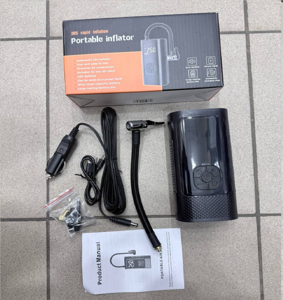 Беспроводной автомобильный компрессор portable inflator