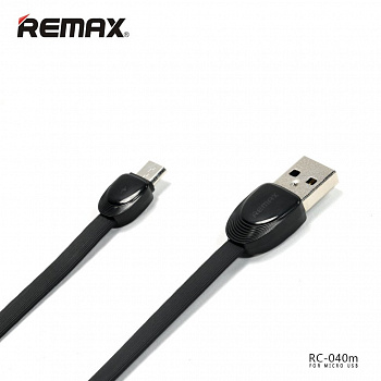 Кабель Remax Shell RC 040m USB - micro USB, черный