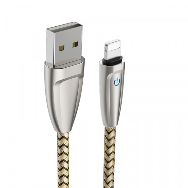 Кабель Borofone BU3, lightning, 1.2 м, золотой