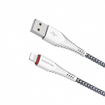 Кабель Borofone BX25 Powerful, lightning, 1 м, белый