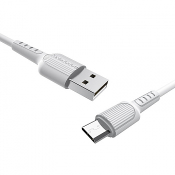 Кабель Borofone BX16 USB - micro USB, 1 м белый