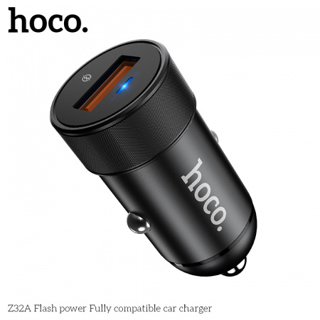 Автомобильное зарядное устройство HOCO Z32A Flash, 4A, черный