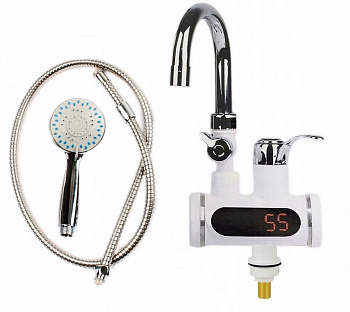 Проточный электрический кран-водонагреватель с душем Instant Electric Heating Water Faucet & Shower