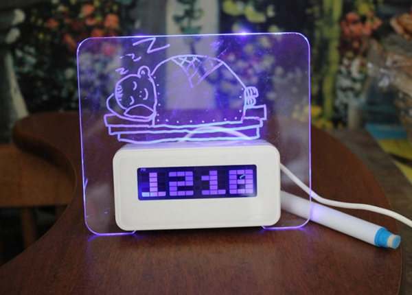 Будильник с доской для записей Highlighter Board