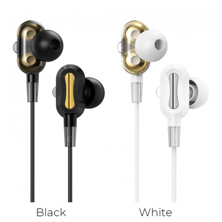 Проводные наушники BOROFONE BM41 Bliss, Jack 3.5mm, 1.2 м, Белый, контроллер с микрофоном