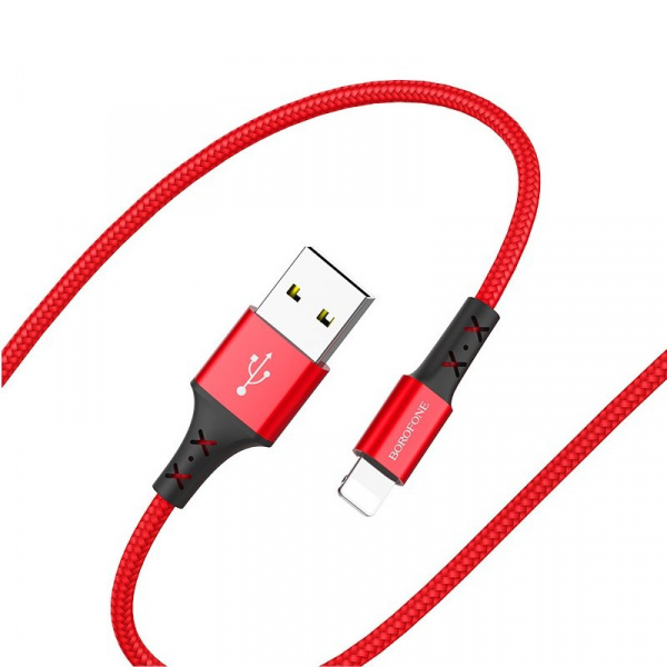 Кабель Borofone BX20 Enjoy, lightning, 1 м, красный