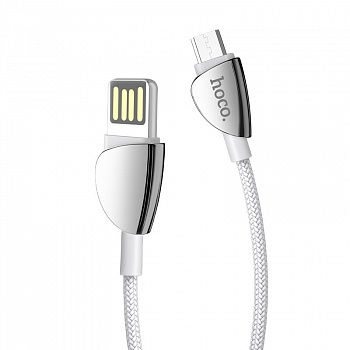 Кабель Hoco U62 USB - micro USB, 1.2 м серебристый