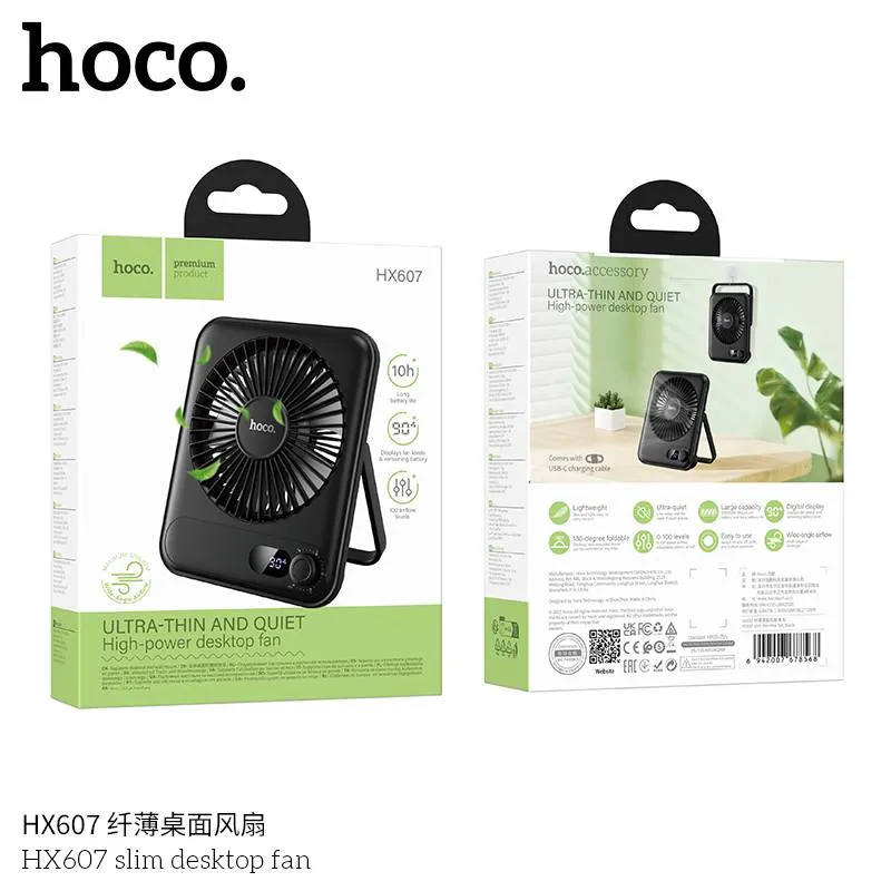 Портативный настольный вентилятор Hoco HX607 с регулируемым воздушным потоком